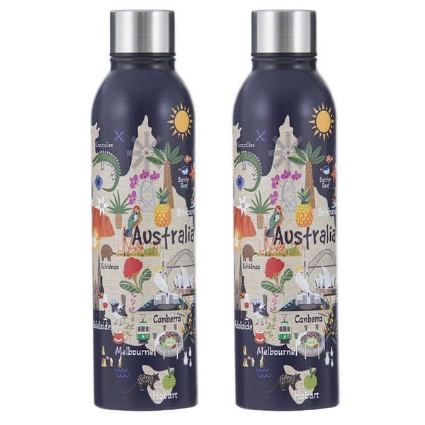 2PK Ashdene Land Down Under AUS Stainless Steel Water Bottle Flask 500ml