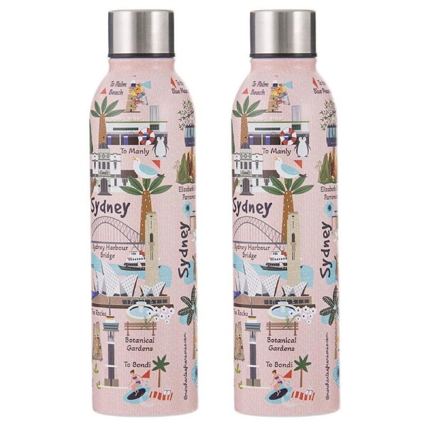 2PK Ashdene Land Down Under Sydney Stainless Steel Water Bottle Flask 500ml