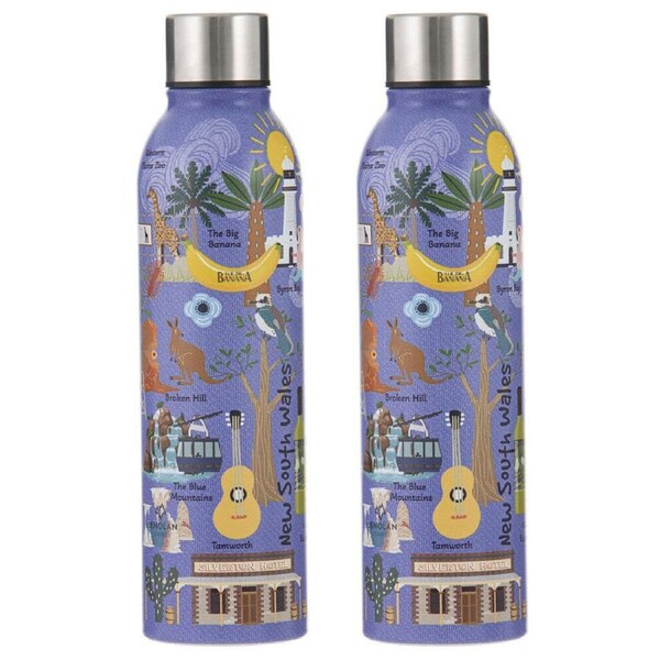 2PK Ashdene Land Down Under NSW Stainless Steel Water Bottle Flask 500ml