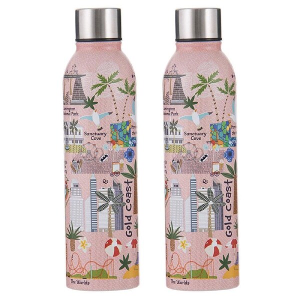 2PK Ashdene Land Down Under Gold Coast Stainless Water Bottle Flask 500ml
