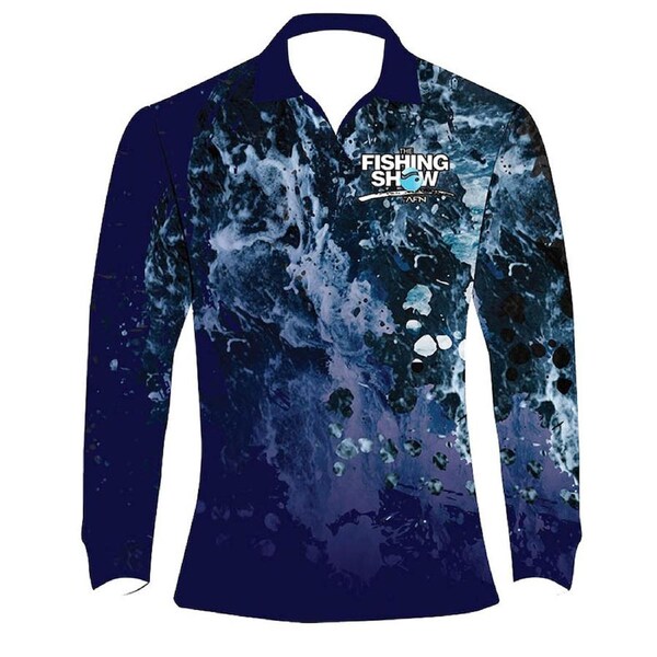 AFN Solar Shirt Long Sleeve Top Outdoor Fishing Tee Ocean Print 3XL