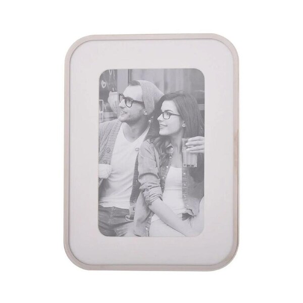 Gibson Gifts Silver Curve Photo Frame 4x6 Round Corner, 26512