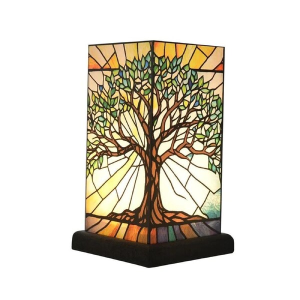 Gibson Gifts Stained Glass Table Lamp 22cm Tree of Life, 26934
