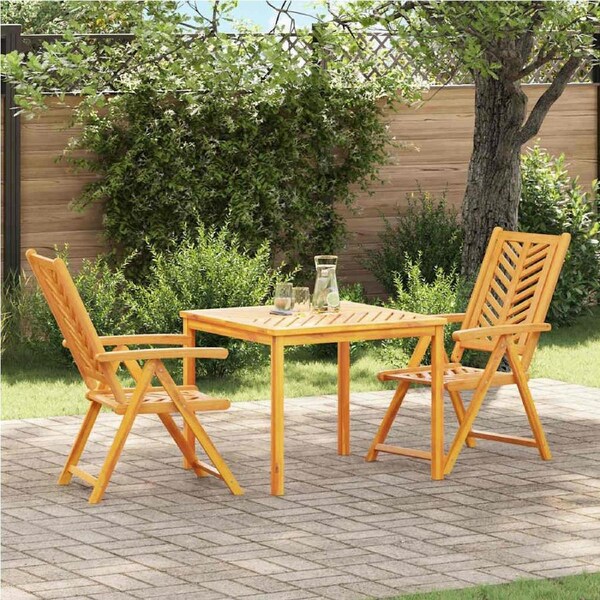 Garden Dining Set 3 pcs Brown Solid Acacia Wood vidaXL