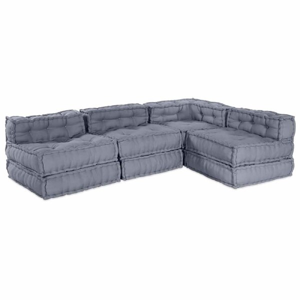 Modular Sofa 4 pcs Grey Fabric vidaXL