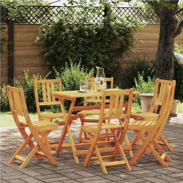 Garden Chair Folding 6 pcs Oil Natural 40 x 42 x 85 cm vidaXL