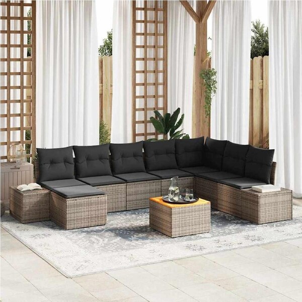 Garden Sofa Set 9 pcs Grey vidaXL