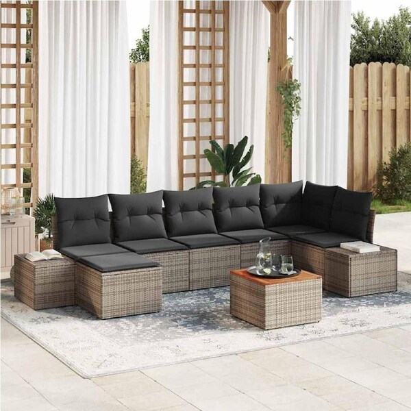 Garden Sofa Set 8 pcs Grey vidaXL