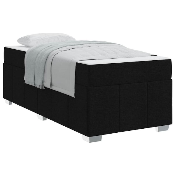 Bed Frame with Mattress Black 90 x 190 cm Fabric vidaXL