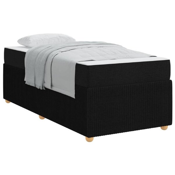 Bed Frame with Mattress Black 90 x 190 cm Fabric vidaXL