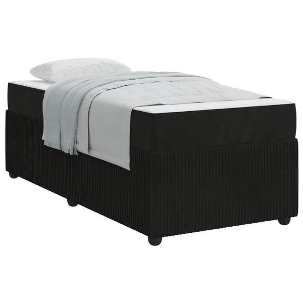 Bed Frame with Mattress Black 90 x 190 cm Fabric vidaXL