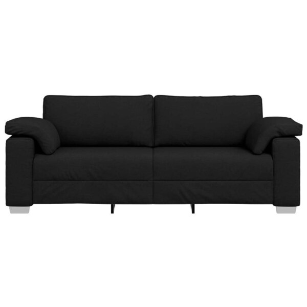 3-Seater Sofa Black 220 cm Fabric vidaXL