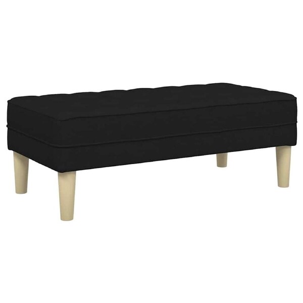 Bench with Cushion Black 113 x 57 x 39 cm Fabric vidaXL