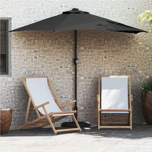 Garden Parasol Black 294 x 150 x 224 cm Polyester and Steel vidaXL
