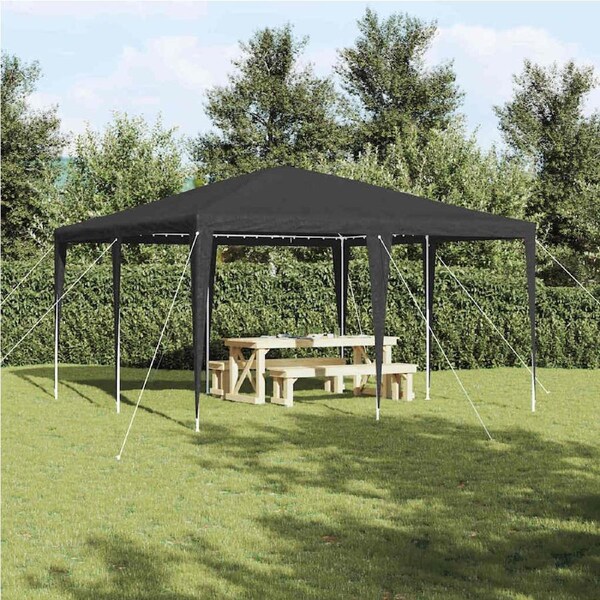 Party Tent Anthracite 400 x 400 x 266 cm Polyethylene and Steel vidaXL