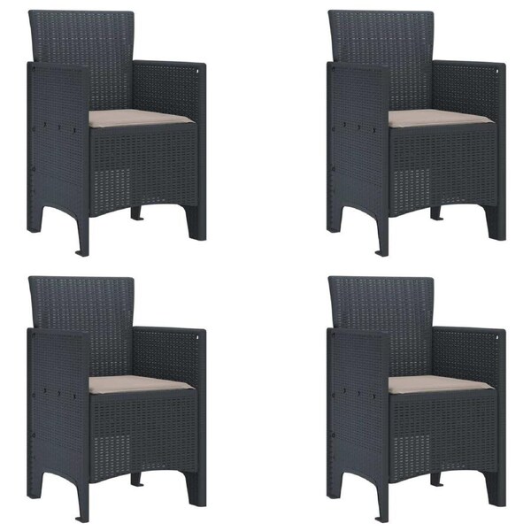 Garden Chair 4 pcs Anthracite 53 x 49 x 85 cm Polypropylene vidaXL