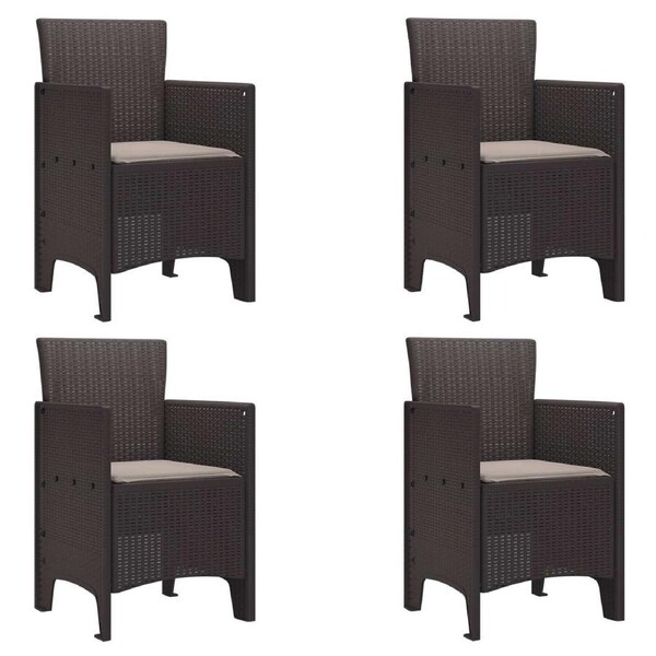 Garden Chair 4 pcs Brown 53 x 49 x 85 cm Polypropylene vidaXL