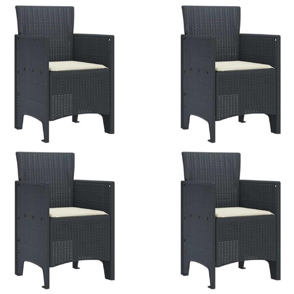 Garden Chair 4 pcs Anthracite 53 x 49 x 85 cm Polypropylene vidaXL