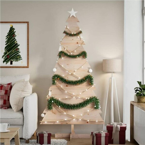 Wooden Christmas Tree for Decoration 180 cm Solid Wood Pine vidaXL