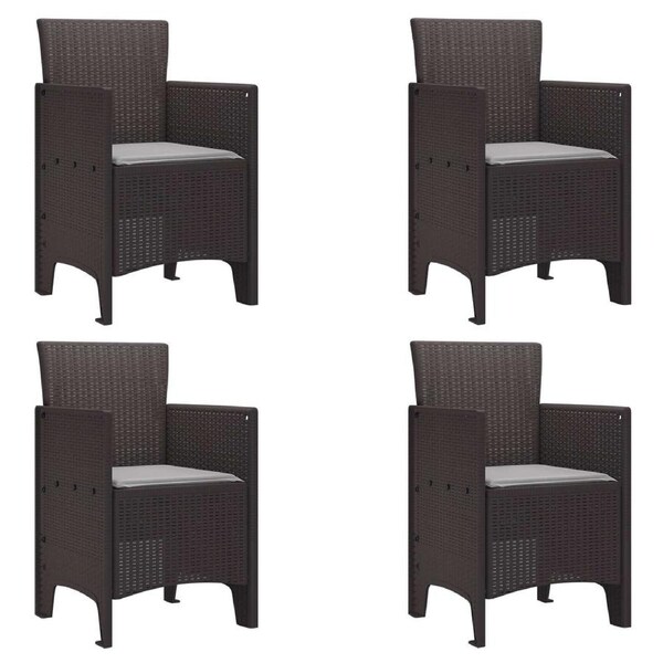 Garden Chair 4 pcs Brown 53 x 49 x 85 cm Polypropylene vidaXL