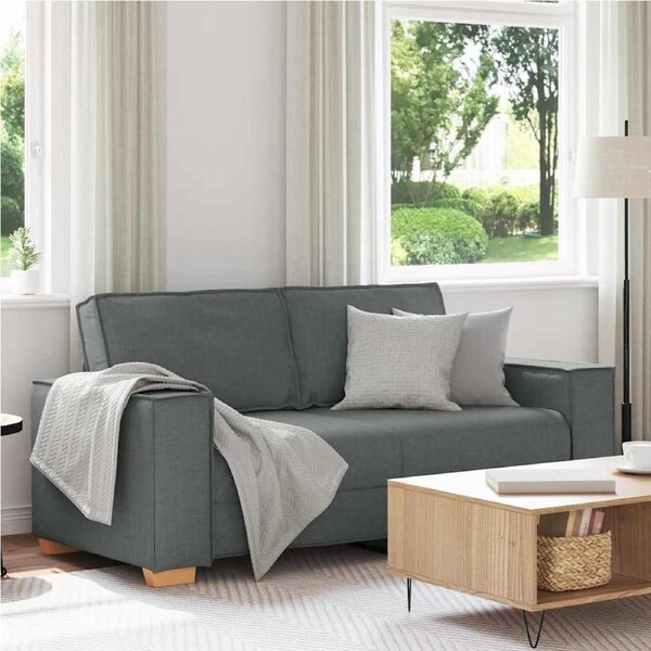 2-Seater Sofa Dark Grey 140 cm Fabric vidaXL