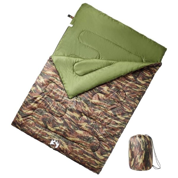 Double Sleeping Bag with Pillows for Adults Camping 3-4 Seasons vidaXL