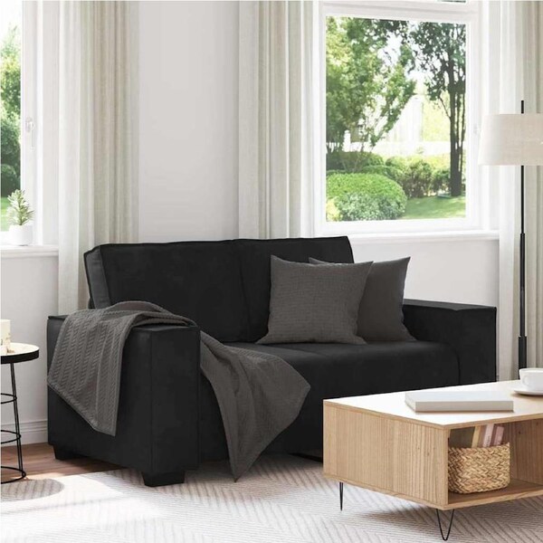 2-Seater Sofa Black 120 cm Velvet vidaXL