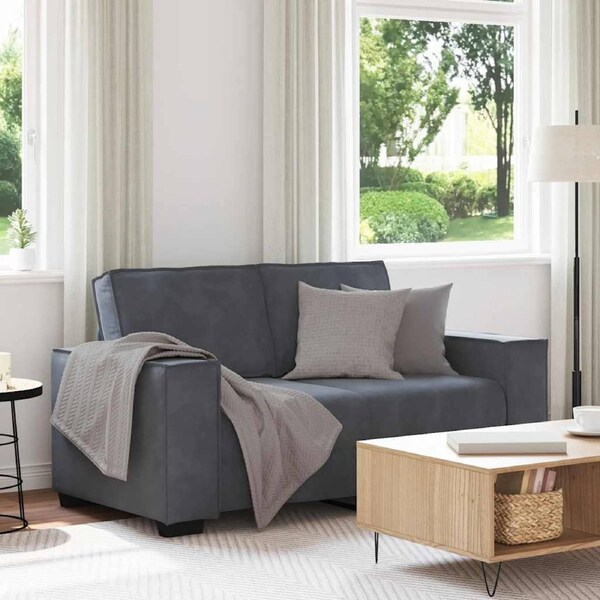 2-Seater Sofa Dark Grey 120 cm Velvet vidaXL