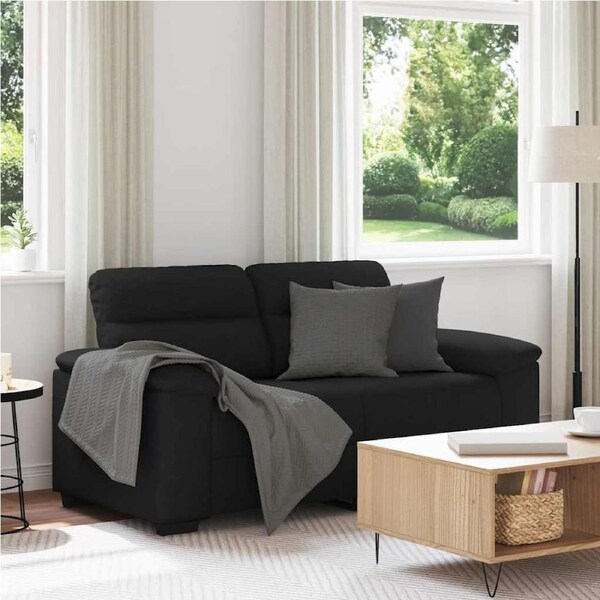2-Seater Sofa&nbsp;Black 120 cm Fabric vidaXL