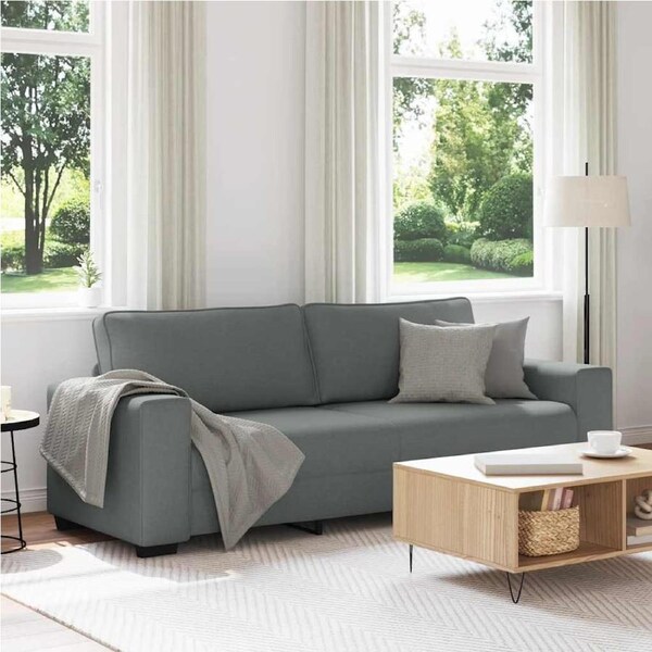 3-Seater Sofa&nbsp;Dark Grey 180 cm Fabric vidaXL