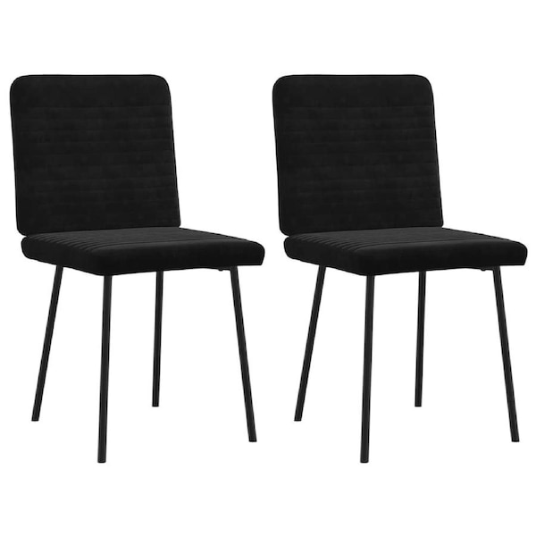 Dining Chairs 2 pcs Black Velvet vidaXL
