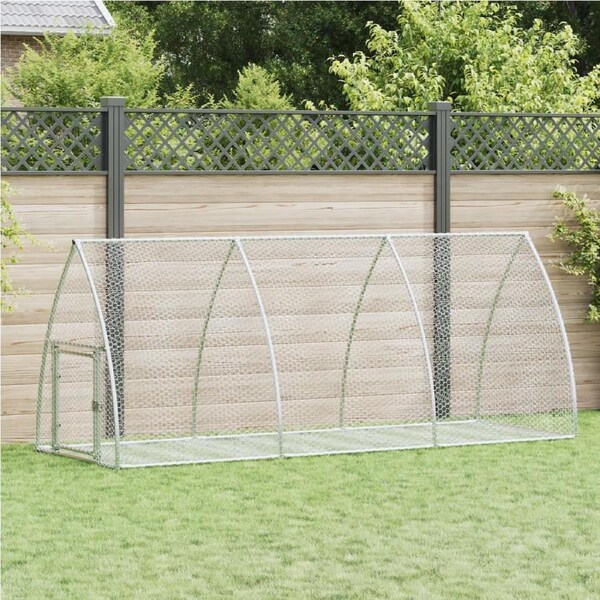 Rabbit Hutch Silver 300x105x120 cm Galvanised Steel vidaXL