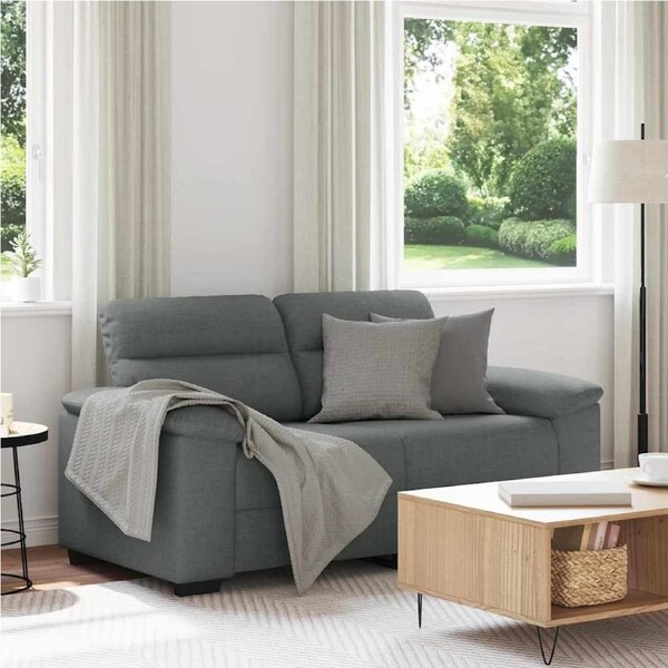 2-Seater Sofa&nbsp;Dark Grey 120 cm Fabric vidaXL