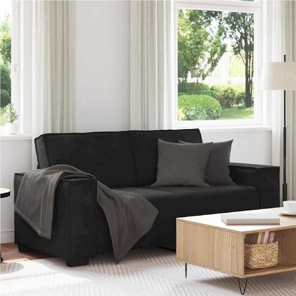 2-Seater Sofa Black 140 cm Velvet vidaXL