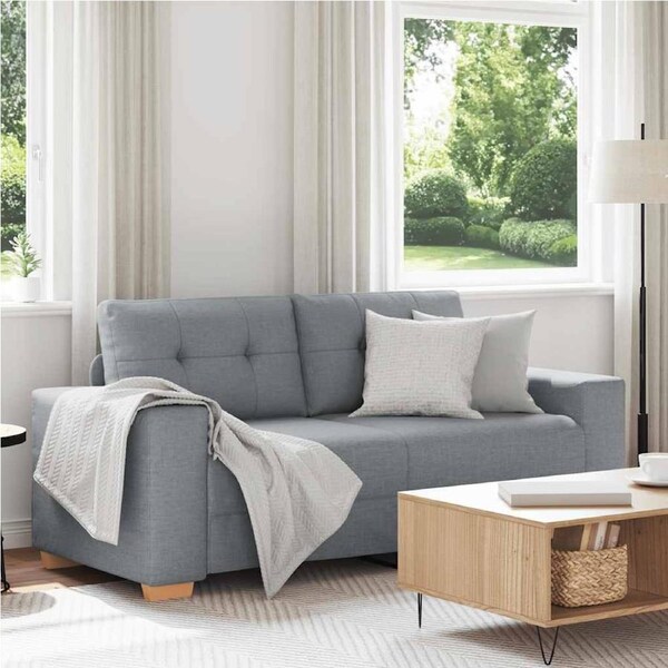 Loveseat Sofa Light Grey 140 cm Fabric vidaXL
