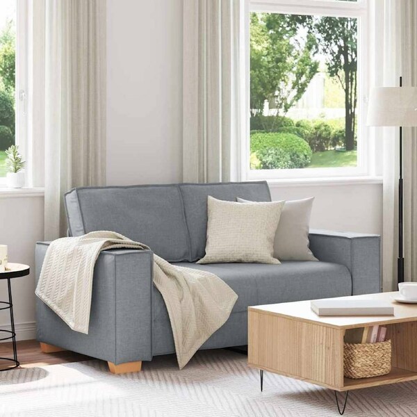 2-Seater Sofa Light Grey 120 cm Fabric vidaXL