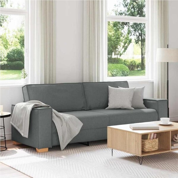 3-Seater Sofa Dark Grey 180 cm Fabric vidaXL