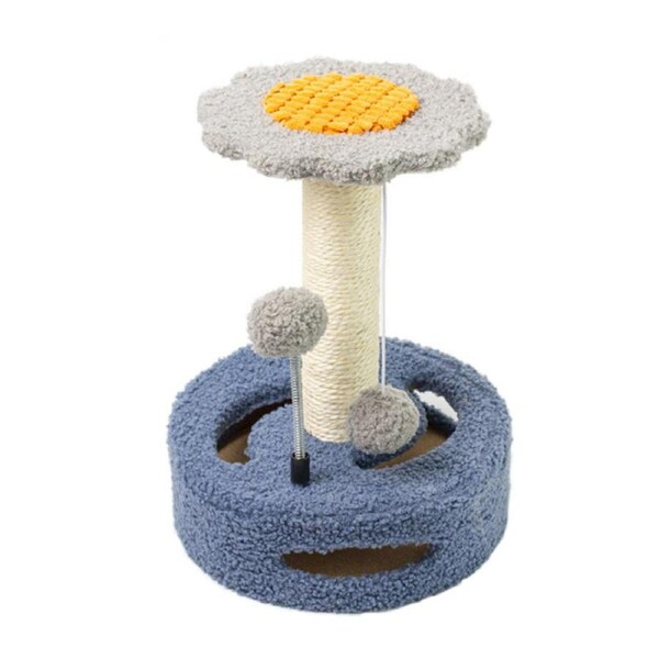 Nevenka Multifunctional Cat Scratching Post with Hanging Ball Spring Ball-BlueGrey
