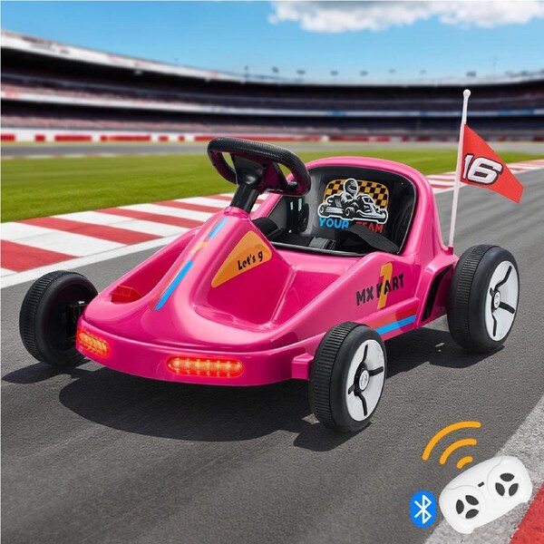 Mazam Kids Ride on Car Electric Kart Bluetooth Light Music Remote Control Pink