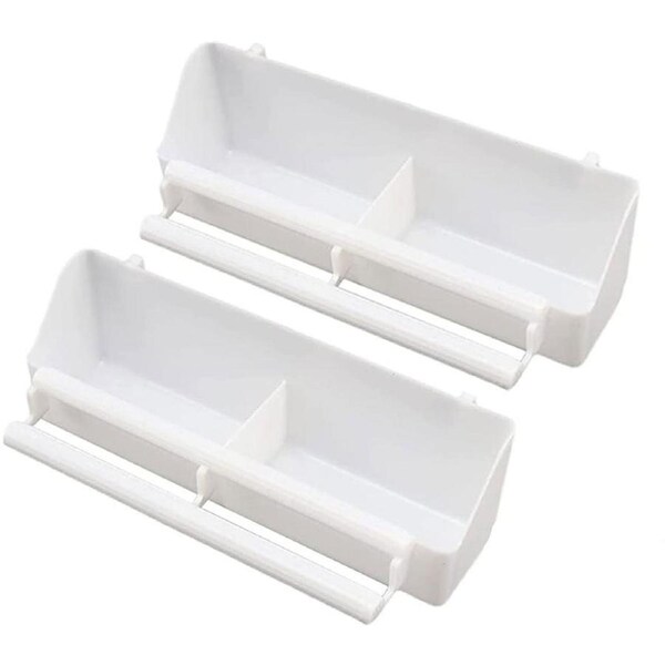 2pcs Plastic Parrot Feeder Bird Cage Feeding Food Container Bird Hanging Bowl