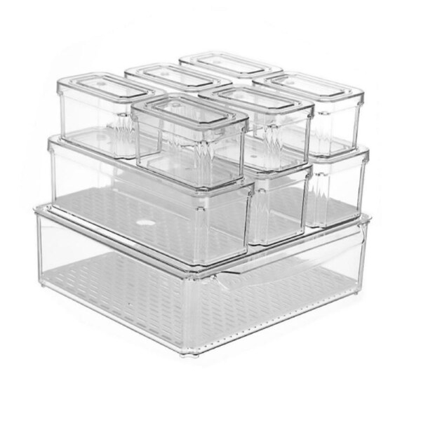 Refrigerator Storage Box Set Fruit Vegetable Fresh Keeper Kitchen Organizer Use