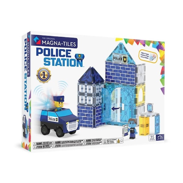 MAGNA-TILES Police Station 35-Piece Magnetic Construction Set