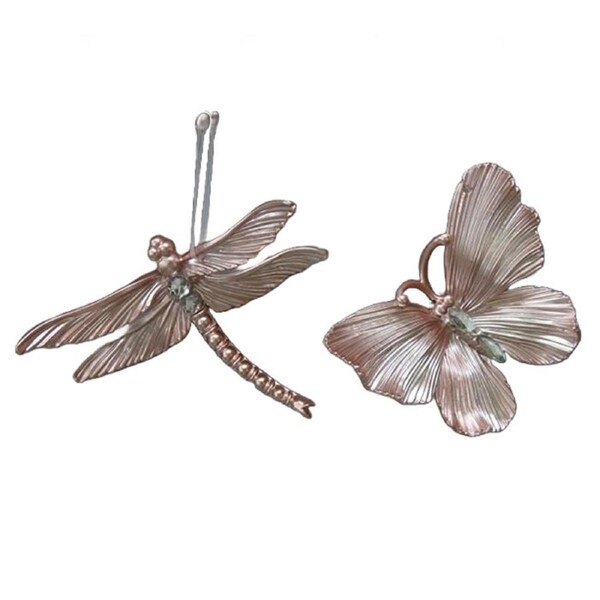 Acrylic Butterfly & Dragonfly Pink 2 Asst 13cm