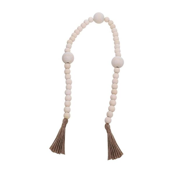 Wooden Beaded Natural Tassle Garland 100cm