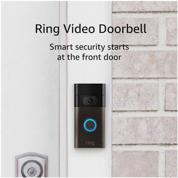 Ring Video Doorbell 1080p HD Video - Venetian Bronze Black