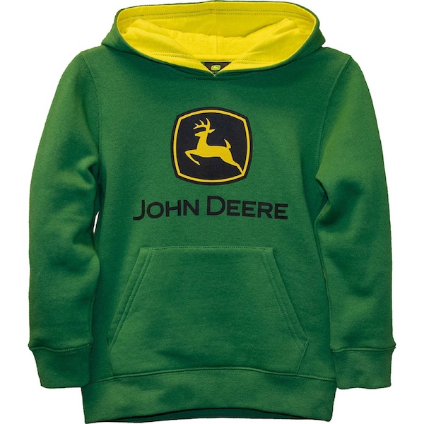 John Deere Green Trademark Themed Youth Fleece Jumper/Hoodie Green S