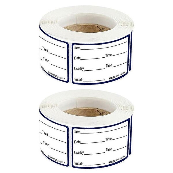 Self-Adhesive Food Storage Labels Stickers Rectangular Writable Track Food Storage Dates Freezer Foods 2 Rolls