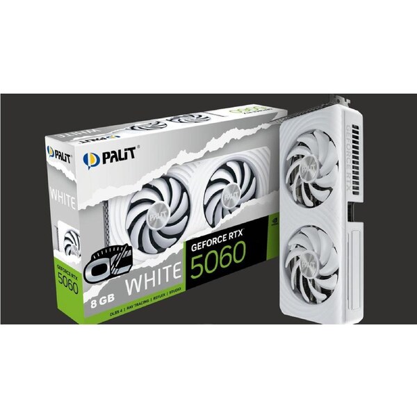 PALIT RTX5060 WHITE OC 8GB GDDR7 128bit 3-DP HDMI NE75060U19P1-GB2063M