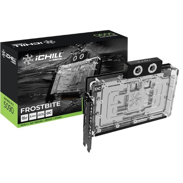 INNO3D nVidia GeForce RTX 5090 iCHILL Frostbite 32GB GDDR7 2467MHz Boost, Full-cover Water Block (Custom Loop System Required) 204x161x34mm