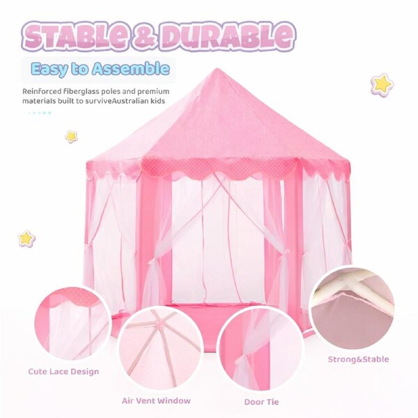 Hoveroo Enchanted Princess Tent for Kids - Indoor/Outdoor Play, Easy Setup